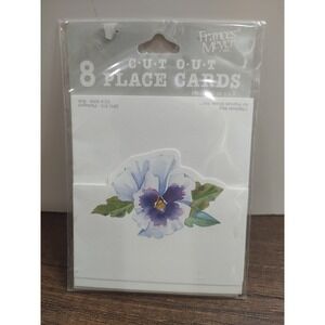 Frances Meyer Cut Out Place Cards 8 Count Pansy Design NOS